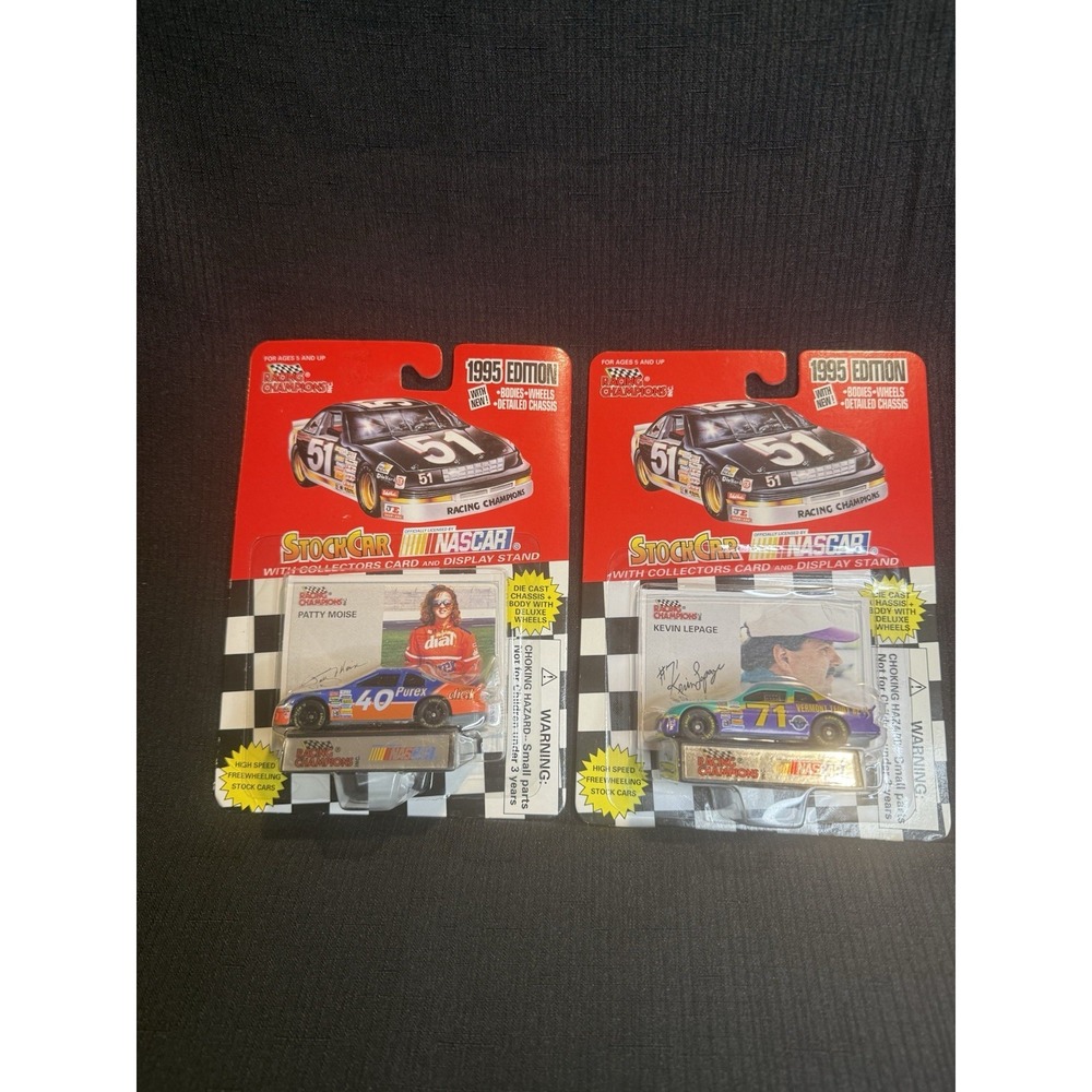 Racing Champions 1995 NASCAR Patty Moise #40 Kevin Lepage #71 1:64 Lot of 2
